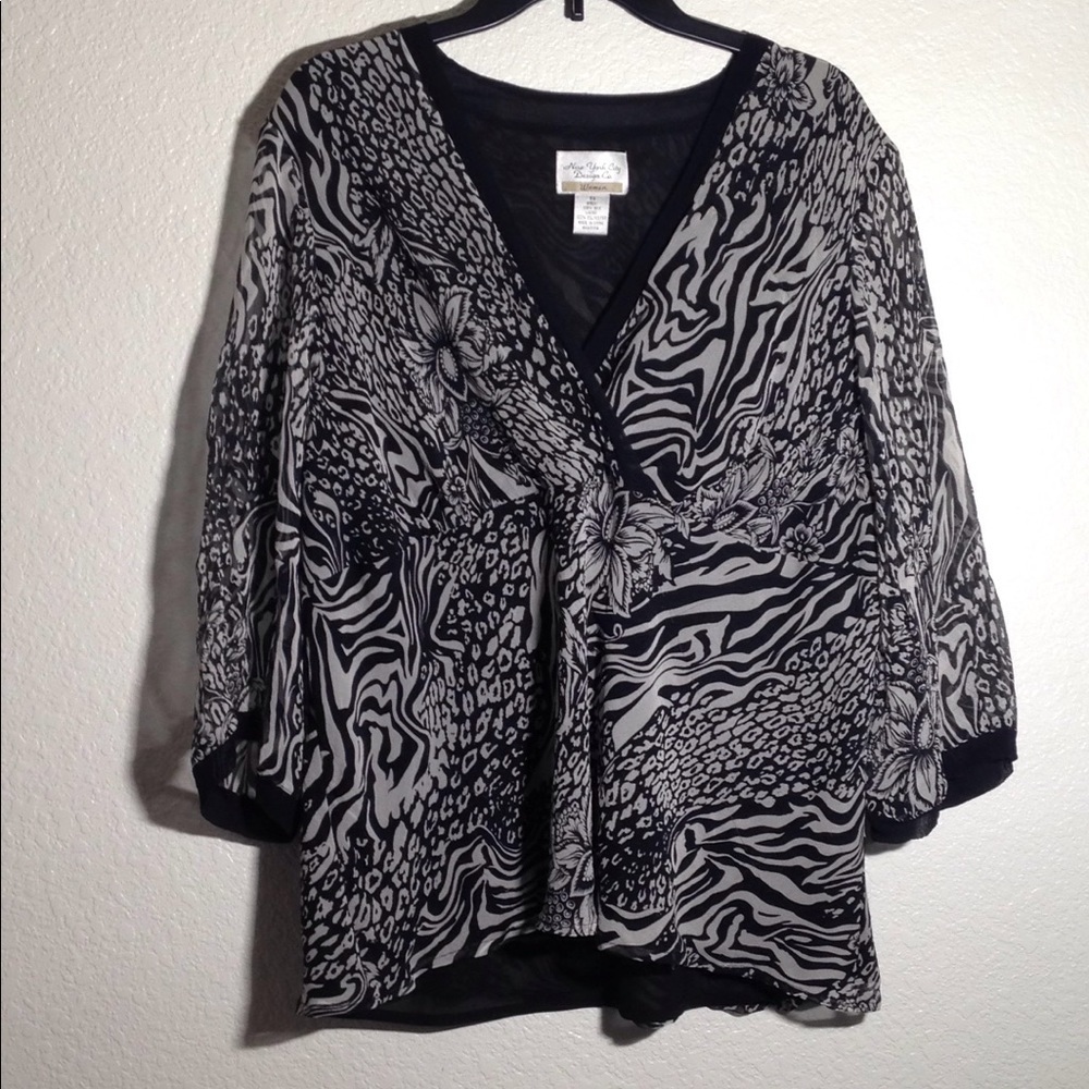 LADIES' New York City Design Sheer Silk blouse 3x